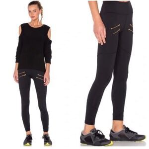 Varley Sofia Double Zipper Full Length High Waist Leggings